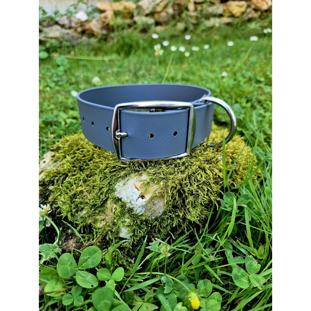 Collier biothane 38mm gris foncé