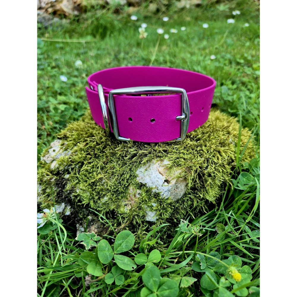 Collier biothane 38mm rose magenta
