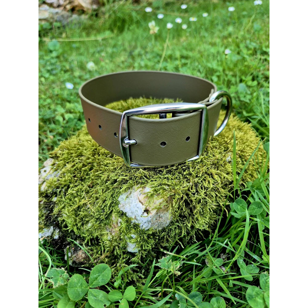 Collier biothane 38mm vert kaki