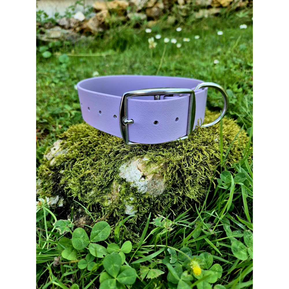 Collier biothane 38mm violet pastel