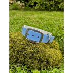 Collier Biothane acidulé bleu polaire