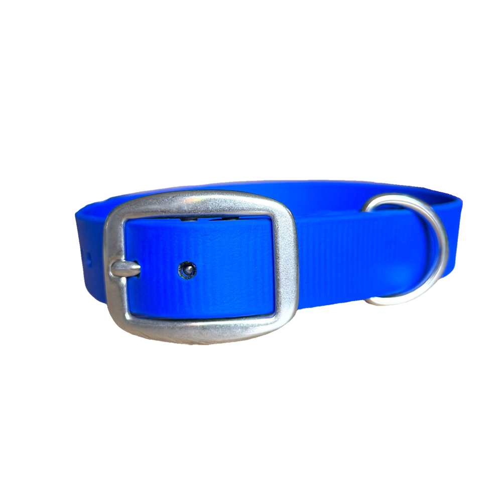 Collier biothane bleu foncé