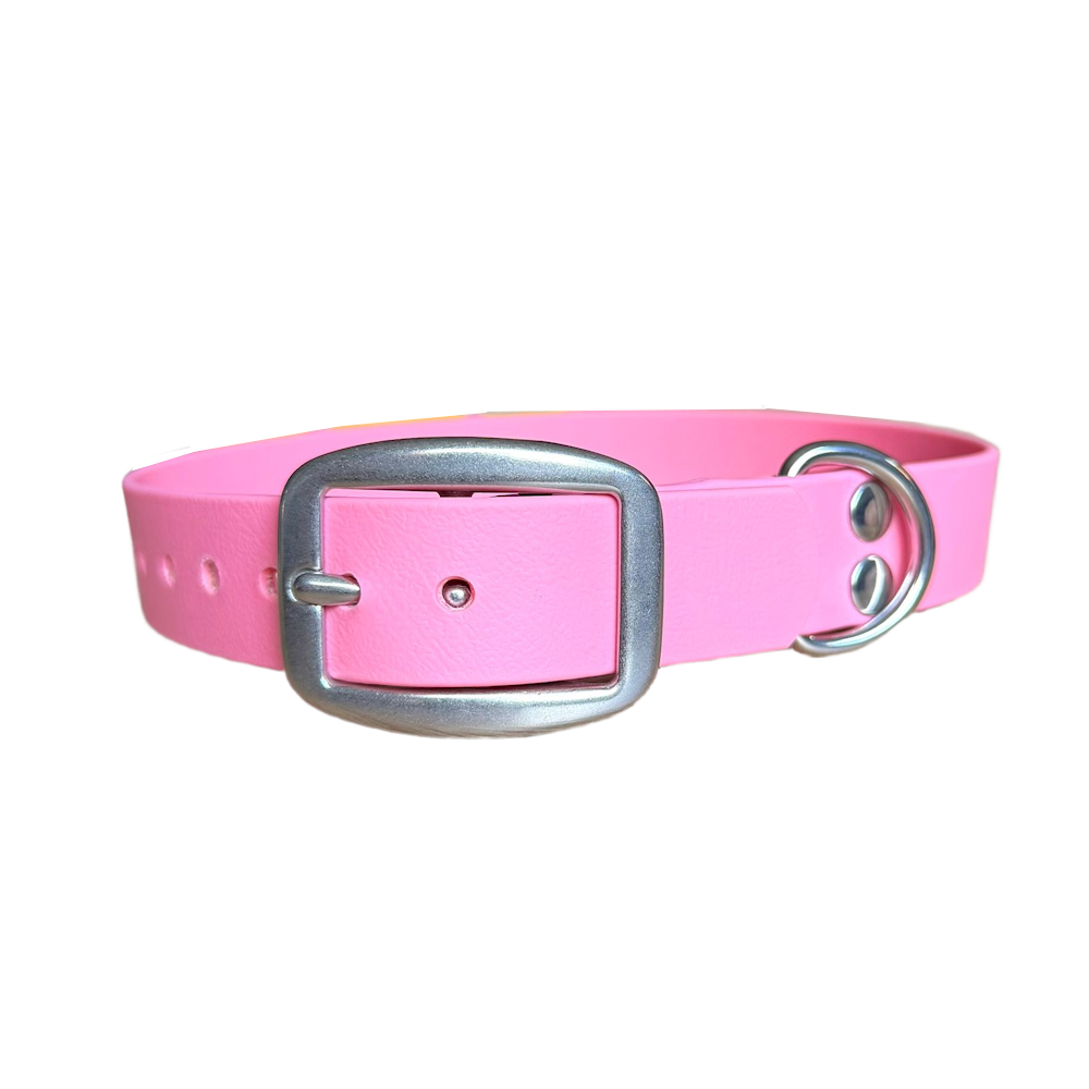 Collier biothane rose pastel