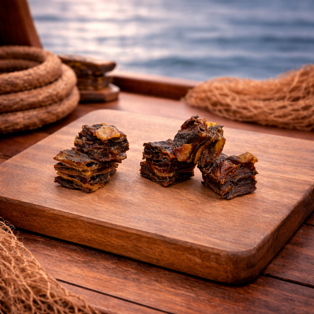 Cubes de peau de saumon