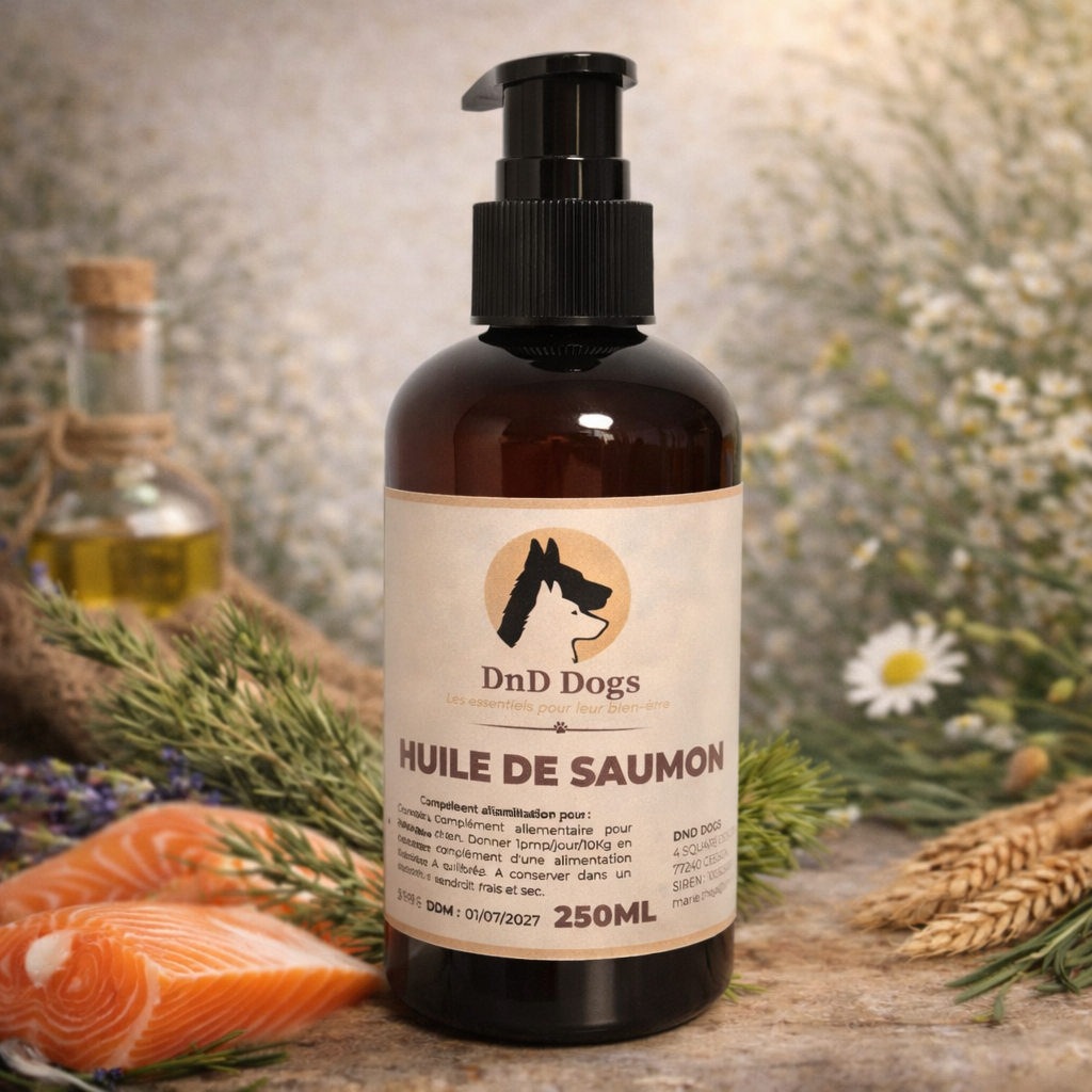 Huile de saumon pour chien