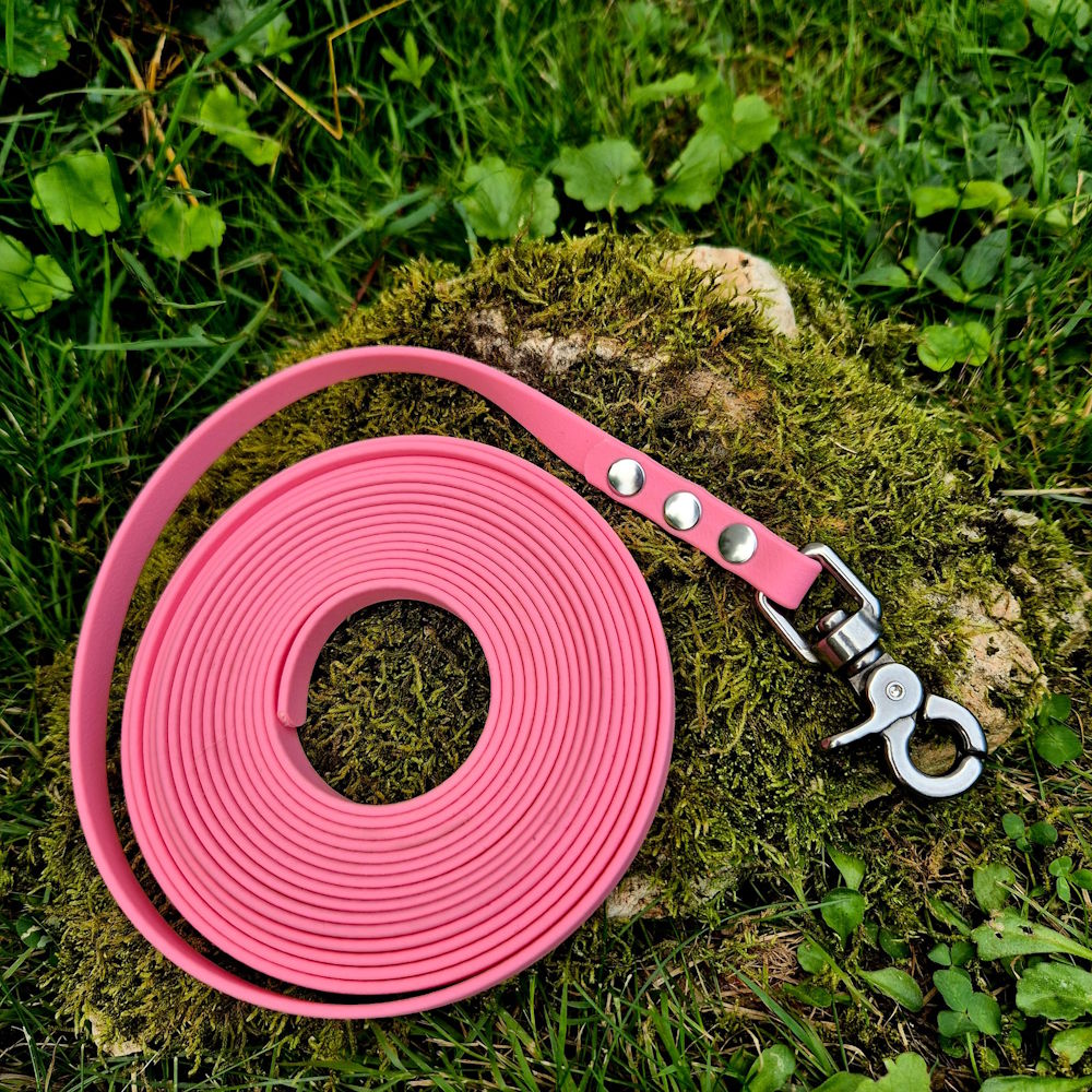 Longe biothane rose pastel