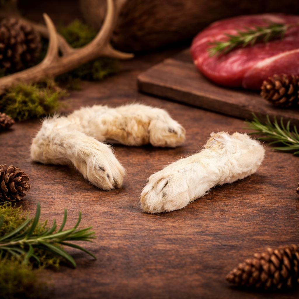 Pattes de lapin avec poils