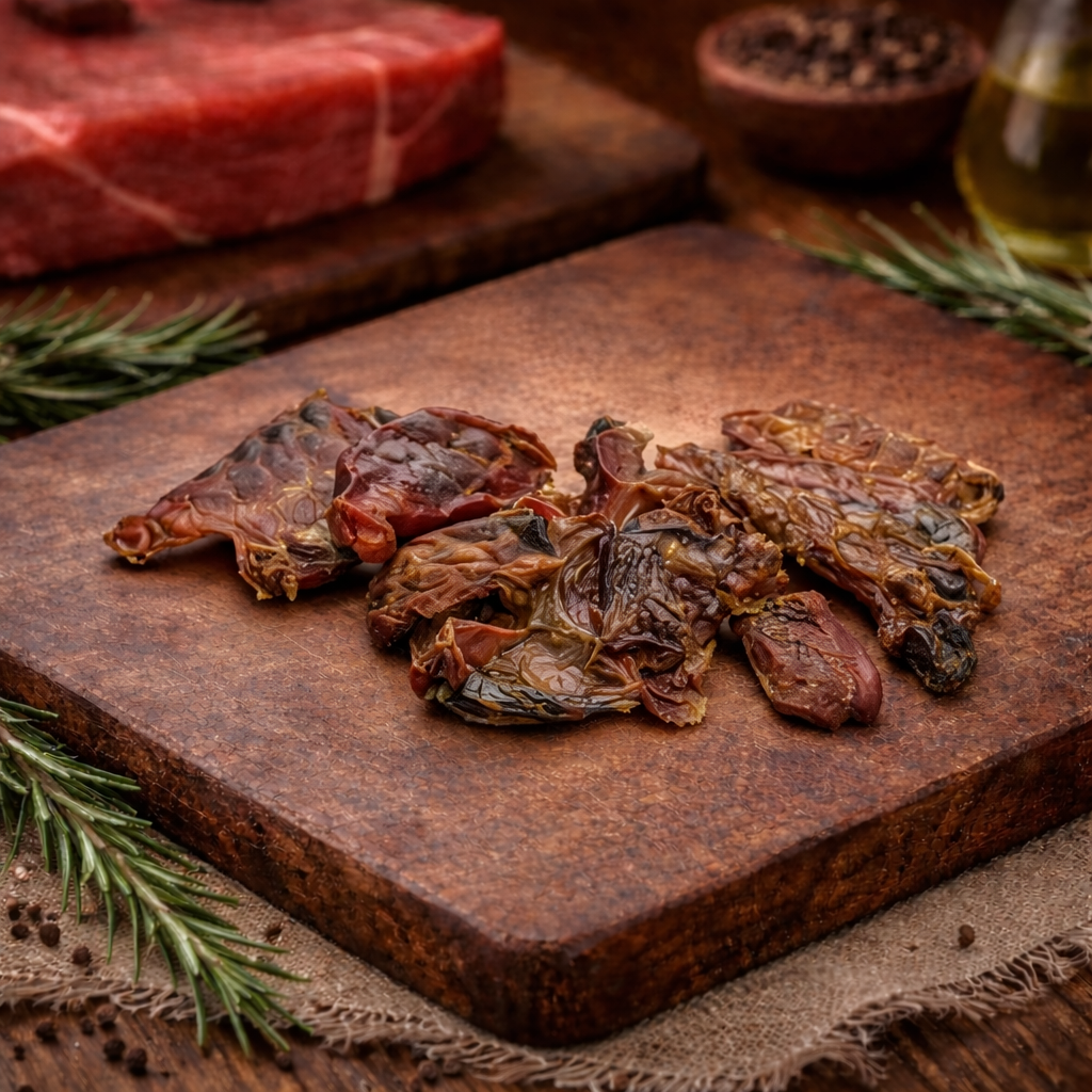 Testicules de bœuf tranchées